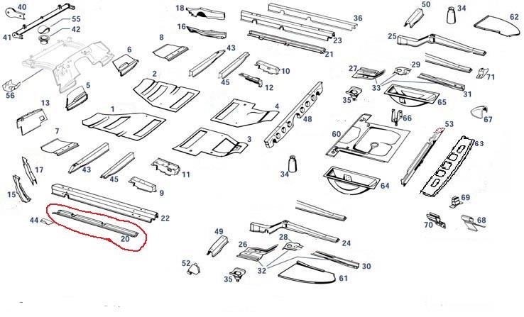 Längsträgerschale unten links Ponton 220 Limousine Längsträgerschale unten links Ponton 220 Limousine