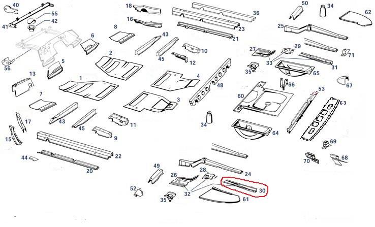 Längsträger hinten unten links Rep. hinten alle Ponton Modelle